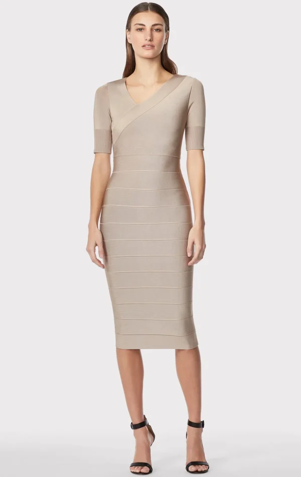 Women Hervé Léger Dresses-ASYMMETRIC STRAPPY ICON DRESS