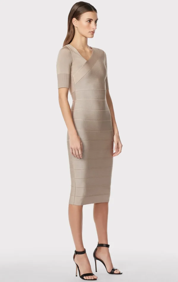 Women Hervé Léger Dresses-ASYMMETRIC STRAPPY ICON DRESS