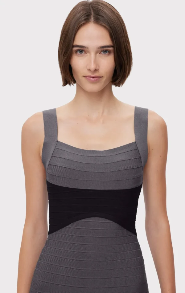 Women Hervé Léger Dresses | Gowns-COLORBLOCKED BANDAGE GOWN
