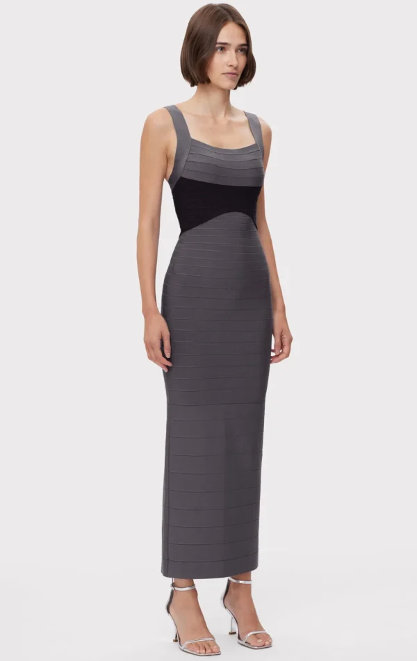 Women Hervé Léger Dresses | Gowns-COLORBLOCKED BANDAGE GOWN