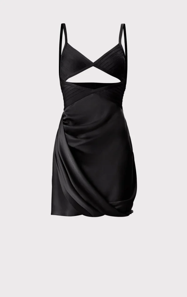 Women Hervé Léger Dresses-DRAPED CUTOUT MINI DRESS