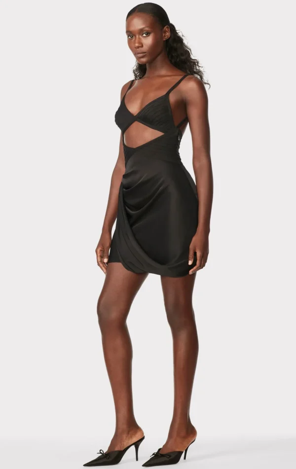 Women Hervé Léger Dresses-DRAPED CUTOUT MINI DRESS