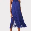 Women Hervé Léger Dresses-FRINGED HALTER MIDI DRESS