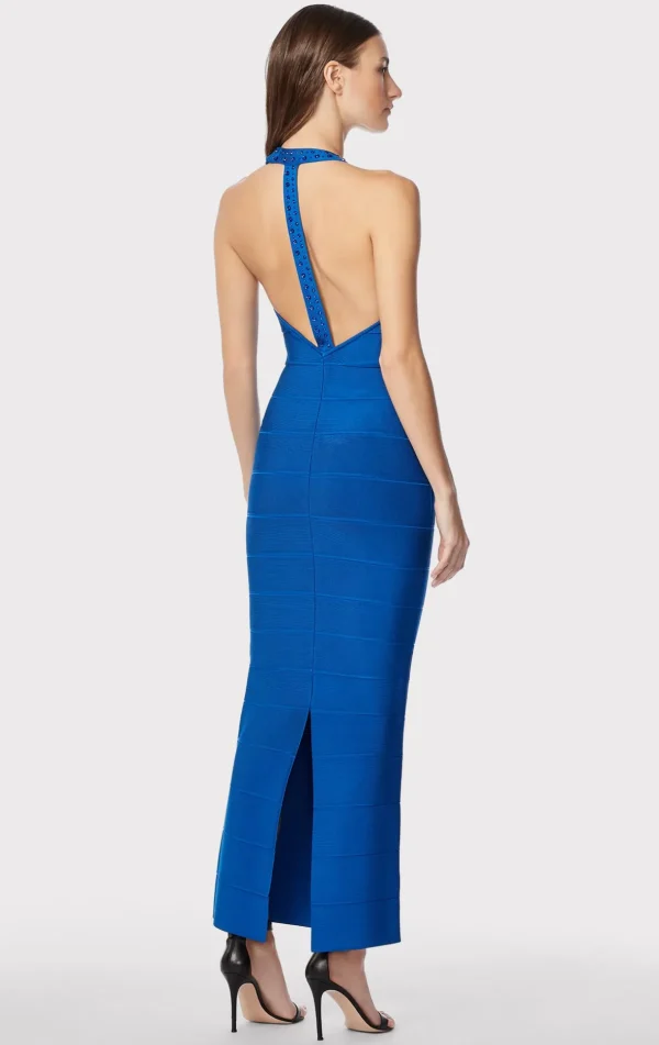Women Hervé Léger Dresses | Gowns-HALTER CRYSTAL GOWN