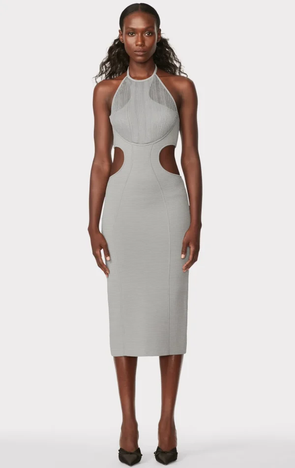 Women Hervé Léger Dresses-HERVÉ LÉGER X LAW ROACH DAYA Sheer Layered Midi Dress