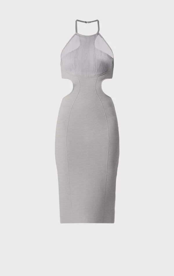 Women Hervé Léger Dresses-HERVÉ LÉGER X LAW ROACH DAYA Sheer Layered Midi Dress