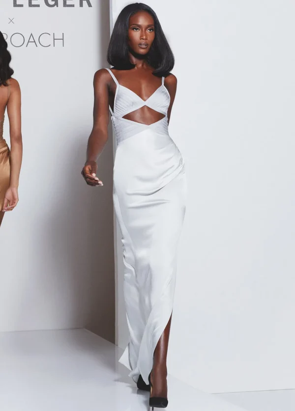 Women Hervé Léger Dresses | Gowns-HERVÉ LÉGER X LAW ROACH Draped Cutout Gown