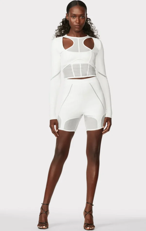 Women Hervé Léger Separates-HERVÉ LÉGER X LAW ROACH SEAMED BIKE SHORTS