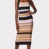Women Hervé Léger Dresses-HERVÉ LÉGER X LAW ROACH STRIPED BANDAGE MIDI DRESS