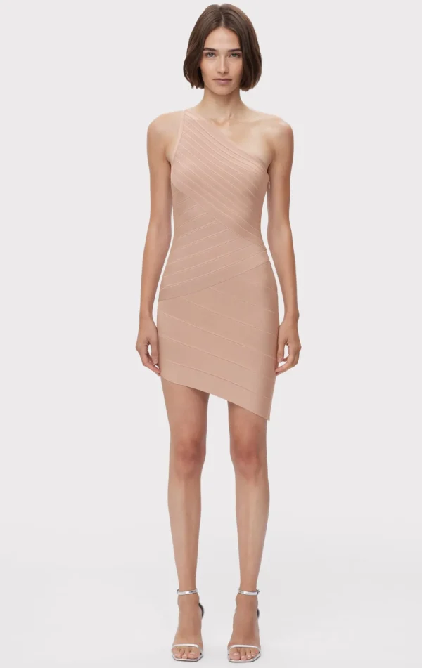 Women Hervé Léger Dresses-ICON ASYMMETRICAL MINI DRESS