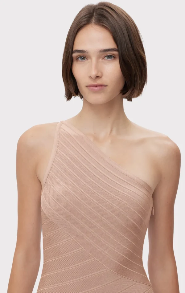 Women Hervé Léger Dresses-ICON ASYMMETRICAL MINI DRESS