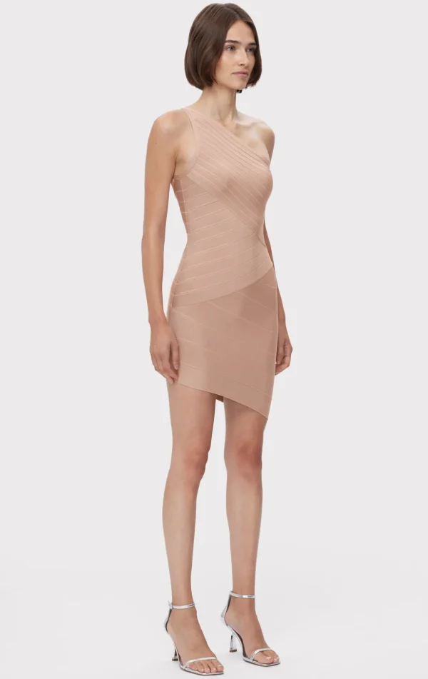 Women Hervé Léger Dresses-ICON ASYMMETRICAL MINI DRESS