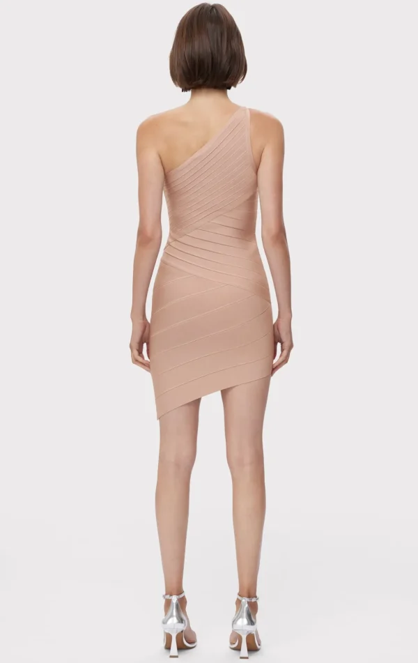 Women Hervé Léger Dresses-ICON ASYMMETRICAL MINI DRESS