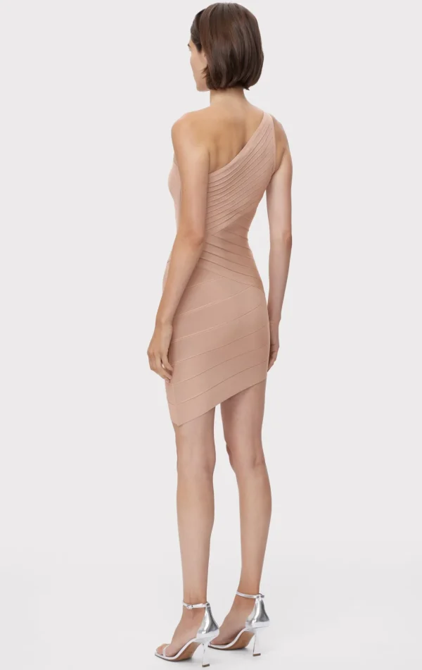 Women Hervé Léger Dresses-ICON ASYMMETRICAL MINI DRESS