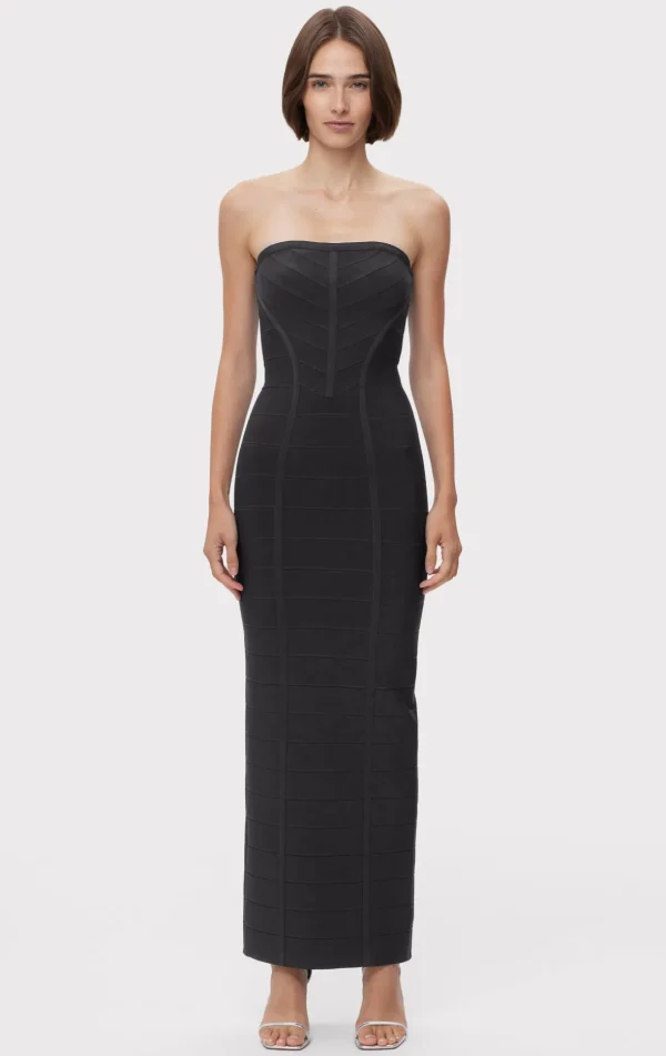 Women Hervé Léger Dresses | Gowns-ICON CHEVRON BUSTIER GOWN