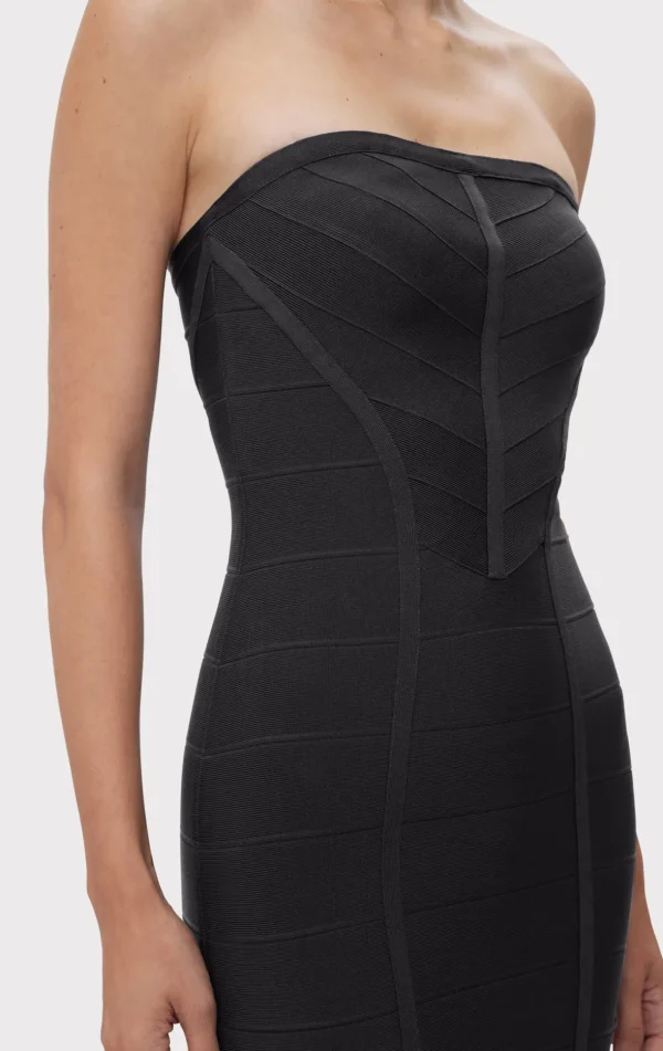 Women Hervé Léger Dresses | Gowns-ICON CHEVRON BUSTIER GOWN