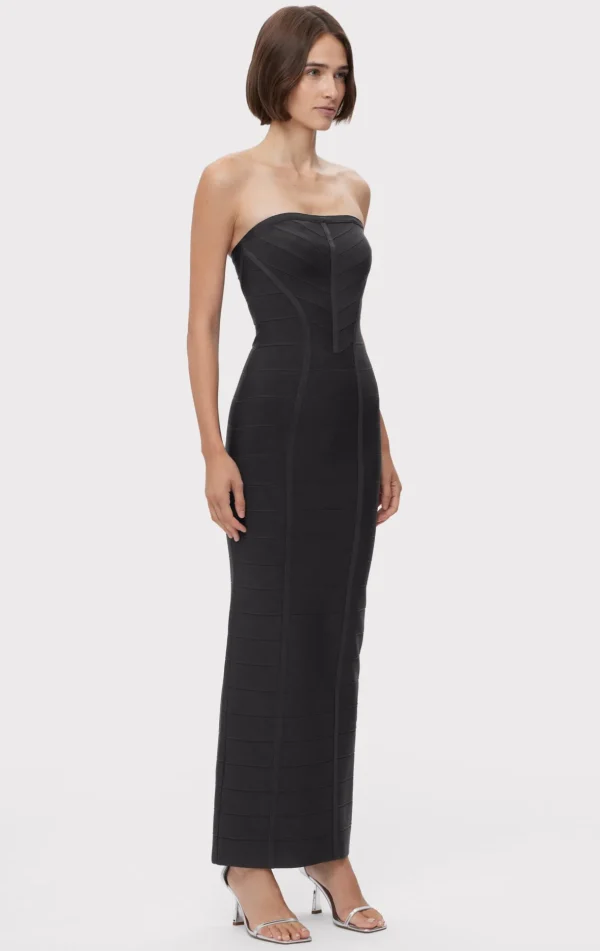 Women Hervé Léger Dresses | Gowns-ICON CHEVRON BUSTIER GOWN