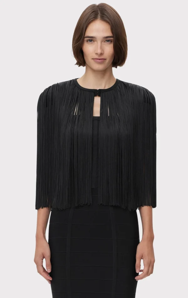 Women Hervé Léger Separates | Tops-ICON FRINGE CAPE