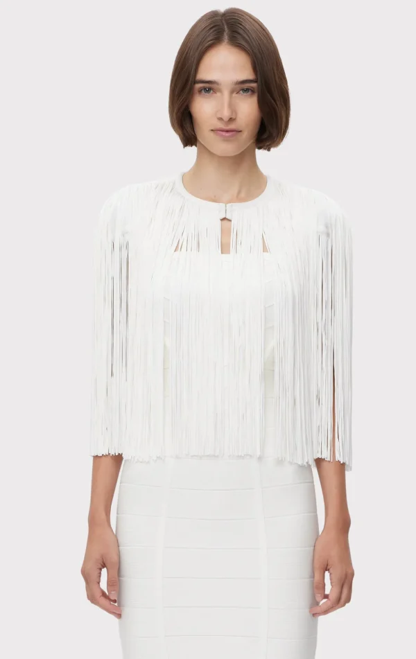 Women Hervé Léger Separates | Tops-ICON FRINGE CAPE