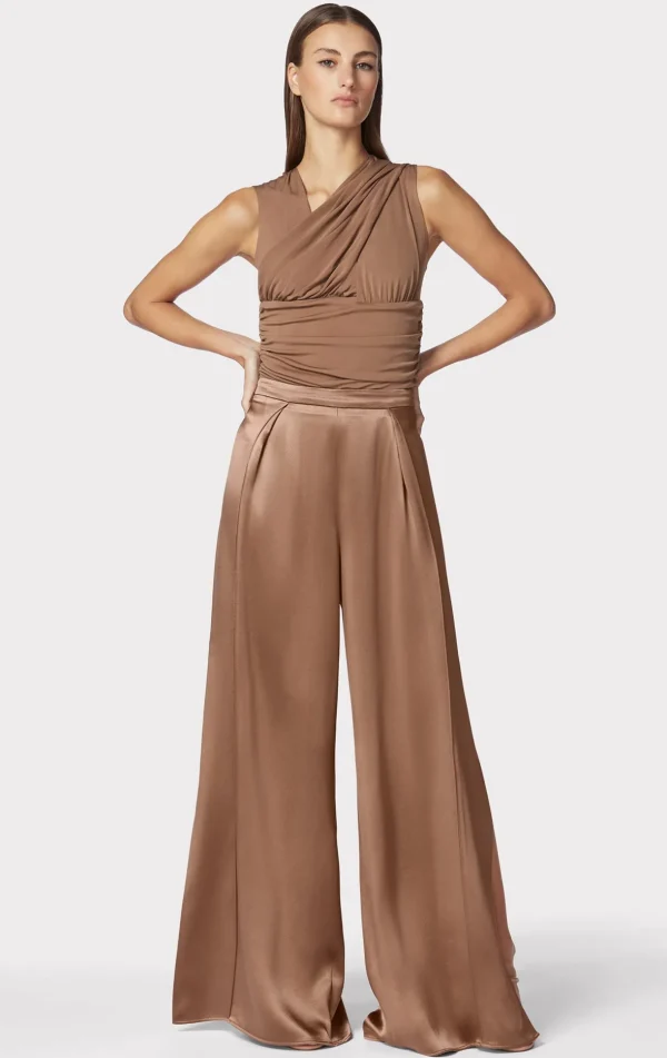 Women Hervé Léger Separates | Bottoms-ICON HIGH WAIST SILK WIDE LEG PANTS