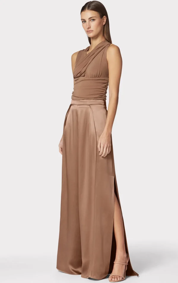 Women Hervé Léger Separates | Bottoms-ICON HIGH WAIST SILK WIDE LEG PANTS