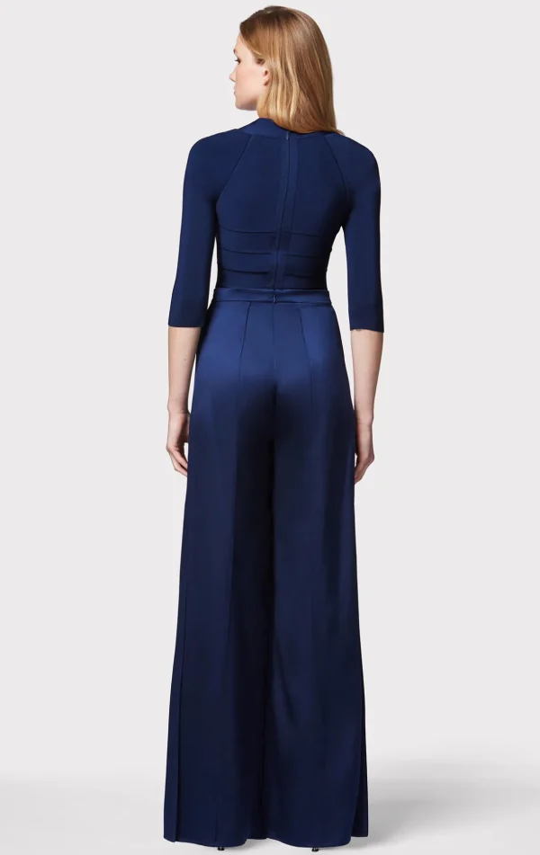 Women Hervé Léger Separates | Bottoms-ICON HIGH WAIST SILK WIDE LEG PANTS