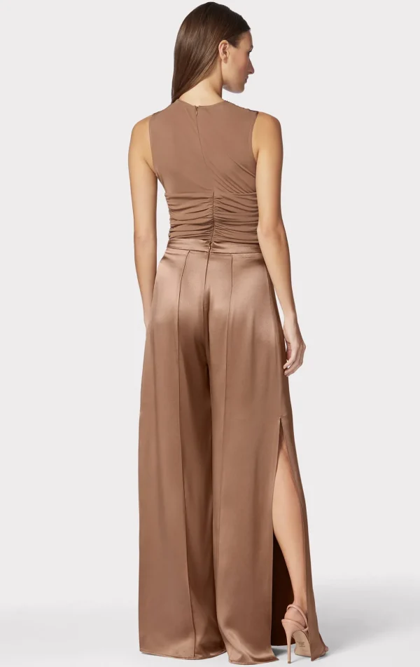 Women Hervé Léger Separates | Bottoms-ICON HIGH WAIST SILK WIDE LEG PANTS