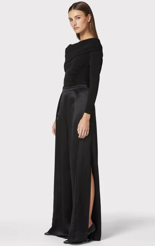 Women Hervé Léger Separates | Bottoms-ICON HIGH WAIST SILK WIDE LEG PANTS