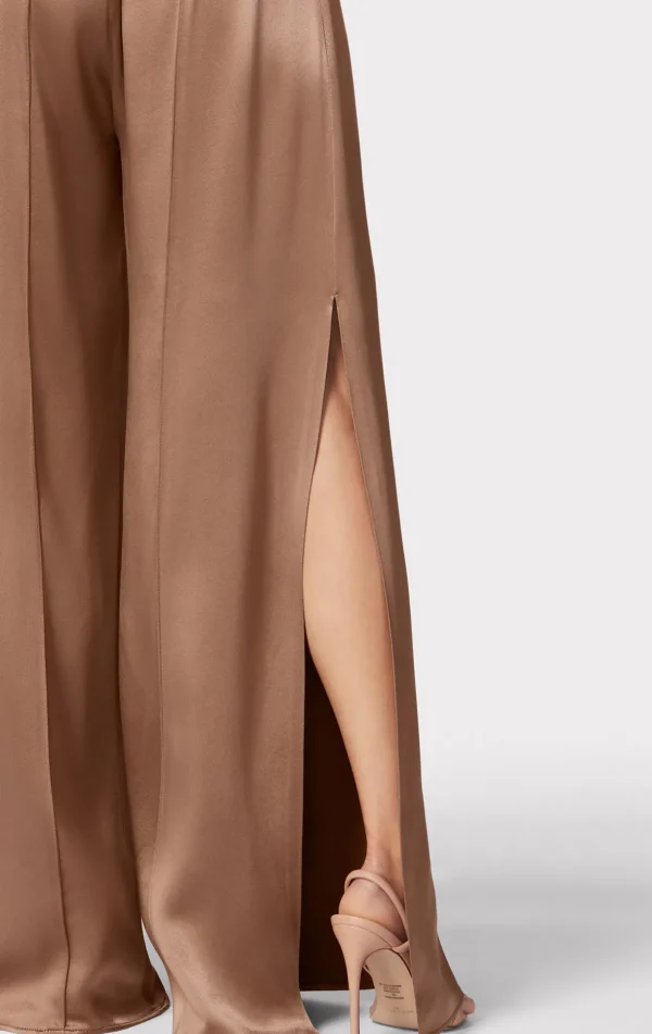Women Hervé Léger Separates | Bottoms-ICON HIGH WAIST SILK WIDE LEG PANTS