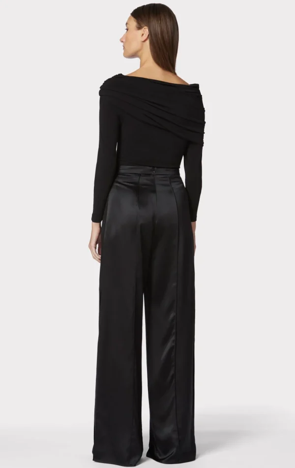 Women Hervé Léger Separates | Bottoms-ICON HIGH WAIST SILK WIDE LEG PANTS