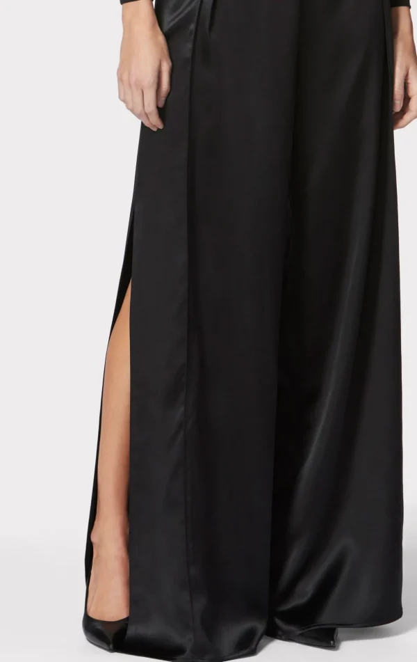Women Hervé Léger Separates | Bottoms-ICON HIGH WAIST SILK WIDE LEG PANTS