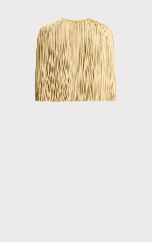 Women Hervé Léger Jackets | Separates-ICON METALLIC FRINGE CAPE