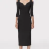 Women Hervé Léger Dresses-ICON NOTCHED BATEAU MIDI