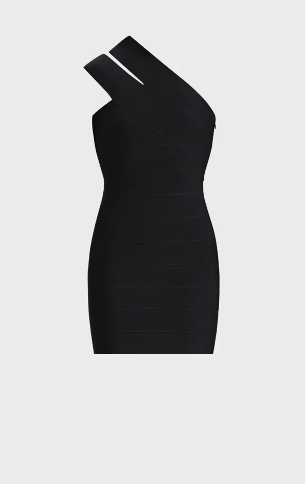 Women Hervé Léger Dresses-ICON ONE SHOULDER MINI DRESS