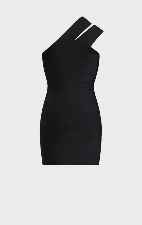 Women Hervé Léger Dresses-ICON ONE SHOULDER MINI DRESS