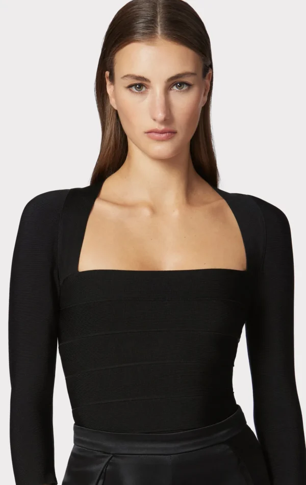 Women Hervé Léger Separates | Tops-ICON SQUARE NECK TOP