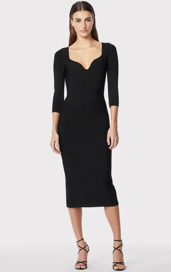 Women Hervé Léger Dresses-ICON SWEETHEART MIDI DRESS