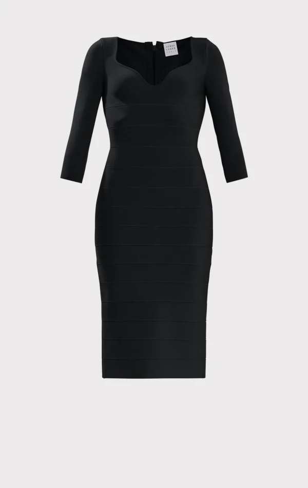 Women Hervé Léger Dresses-ICON SWEETHEART MIDI DRESS