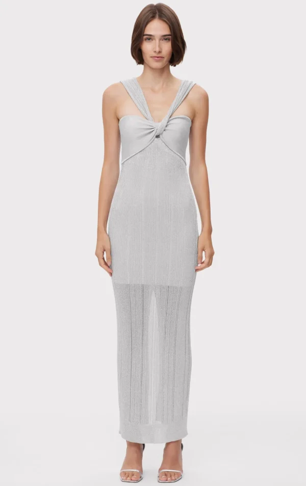 Women Hervé Léger Dresses | Gowns-METALLIC TEXTURED RIB GOWN