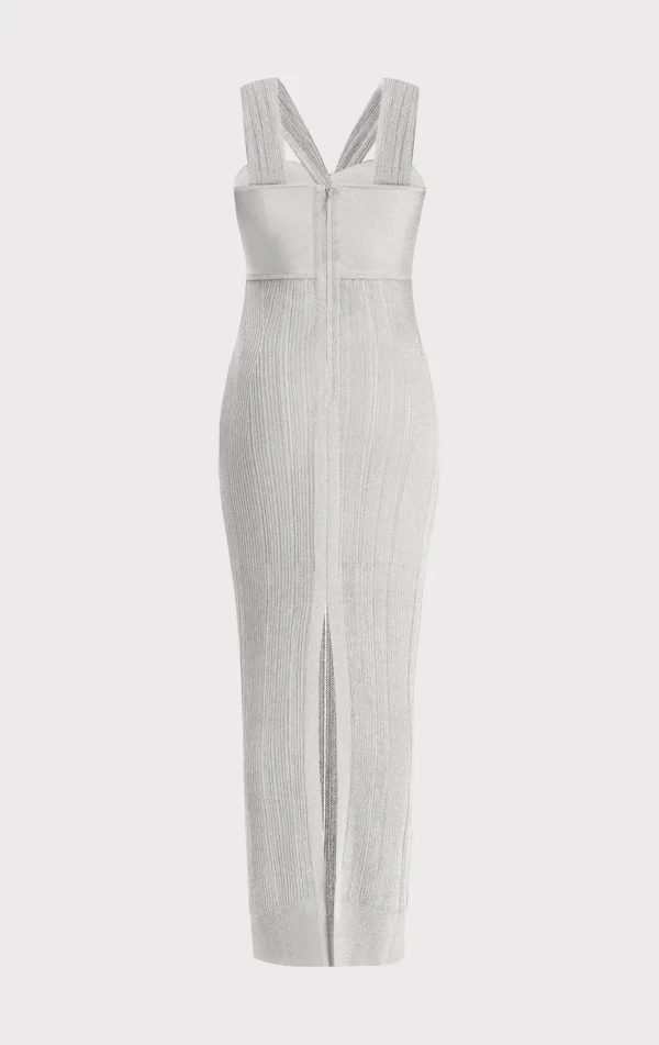 Women Hervé Léger Dresses | Gowns-METALLIC TEXTURED RIB GOWN