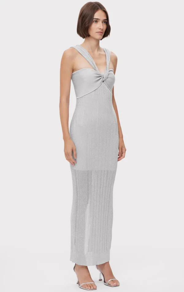 Women Hervé Léger Dresses | Gowns-METALLIC TEXTURED RIB GOWN