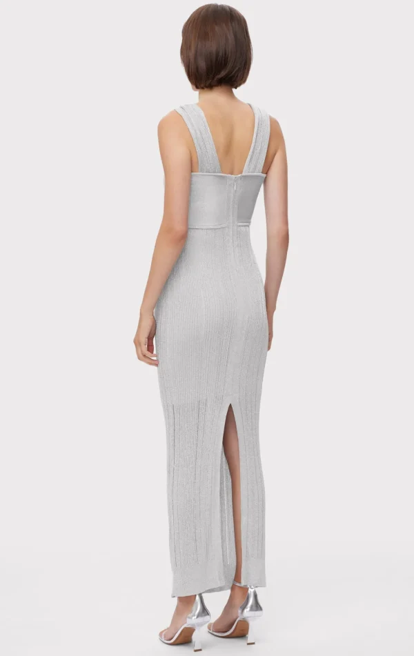 Women Hervé Léger Dresses | Gowns-METALLIC TEXTURED RIB GOWN
