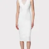 Women Hervé Léger Dresses-MIXED POINTELLE MIDI DRESS
