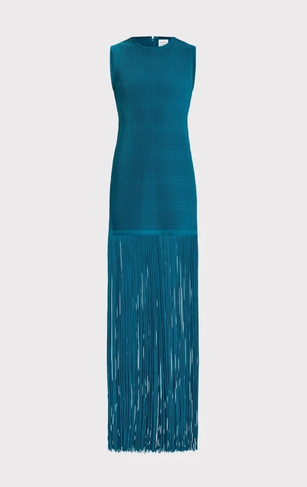 Women Hervé Léger Dresses | Gowns-OTTOMAN SHADOW STRIPE FRINGE GOWN