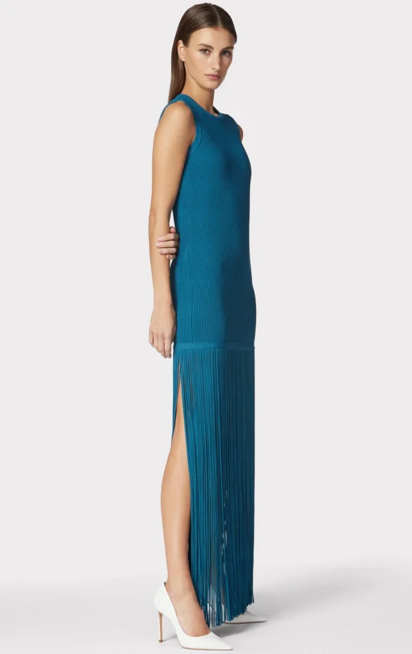 Women Hervé Léger Dresses | Gowns-OTTOMAN SHADOW STRIPE FRINGE GOWN