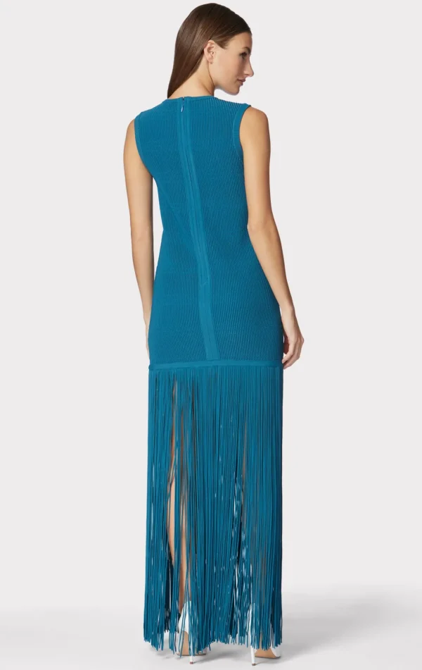 Women Hervé Léger Dresses | Gowns-OTTOMAN SHADOW STRIPE FRINGE GOWN