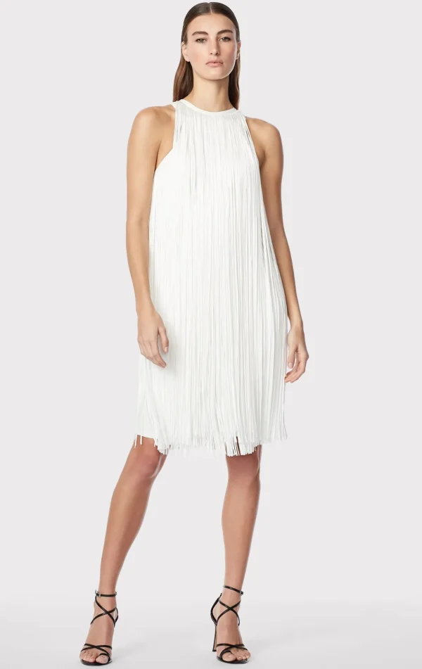 Women Hervé Léger Dresses-RACER FRINGE MINI DRESS