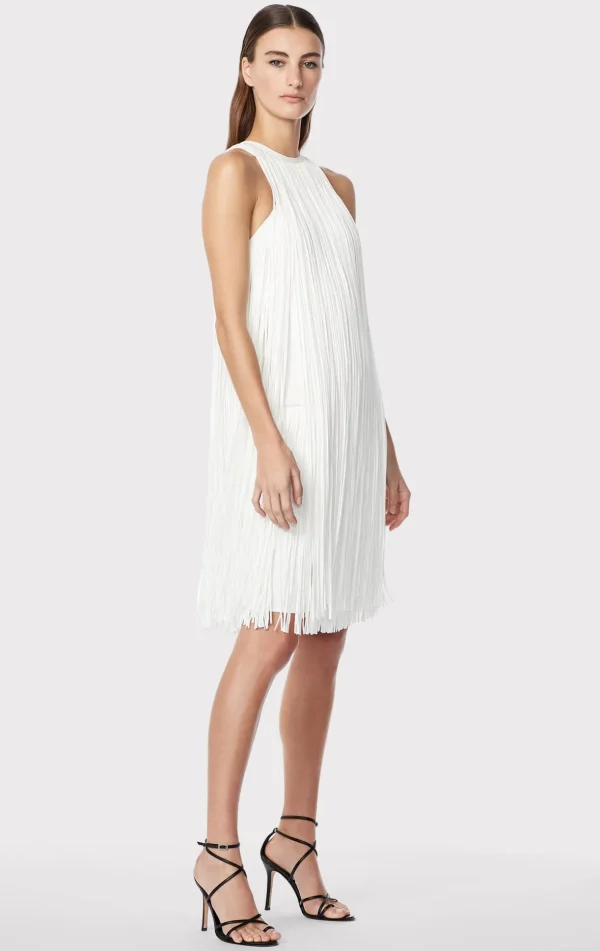 Women Hervé Léger Dresses-RACER FRINGE MINI DRESS