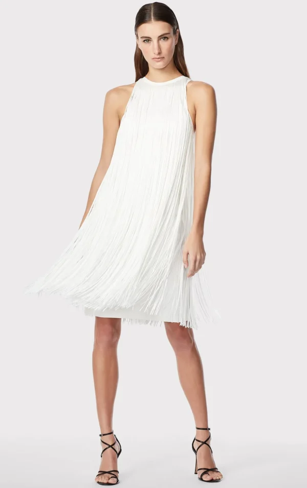 Women Hervé Léger Dresses-RACER FRINGE MINI DRESS