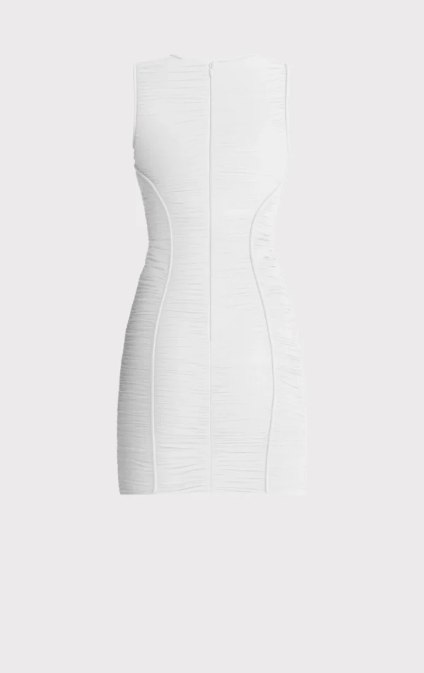 Women Hervé Léger Dresses-RUCHED MESH MINI DRESS